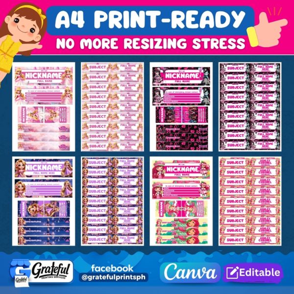 GIRLS Cartoon Labels Bundle - Image 2