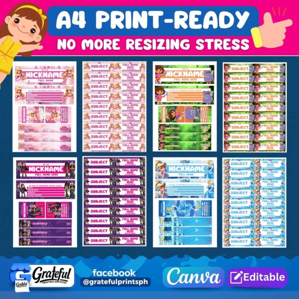 GIRLS Cartoon Labels Bundle - Image 3