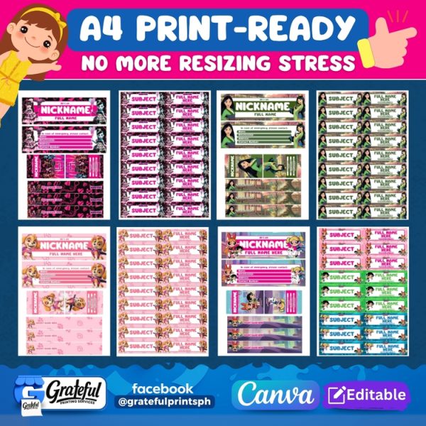 GIRLS Cartoon Labels Bundle - Image 6