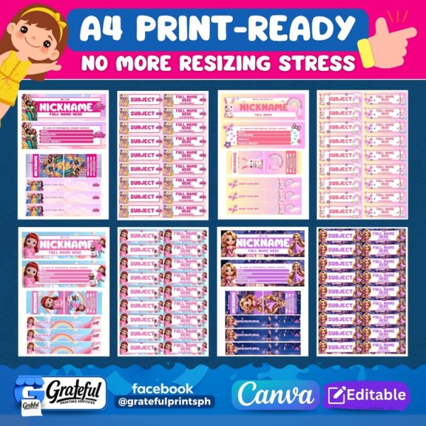 GIRLS Cartoon Labels Bundle - Image 7