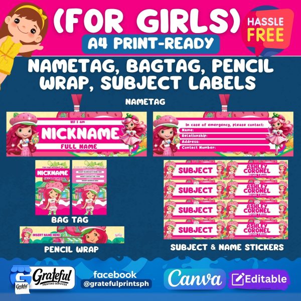 GIRLS Cartoon Labels Bundle